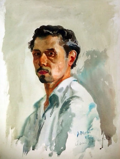 José Miret Aleu, Self Portrait, Portraits of Painters, Fine arts, Portraits of painters blog, Paintings of José Miret Aleu, Painter José Miret Aleu     