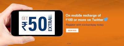 Register On ICICIBANKPAY & Get Rs.50 Extra Recharge