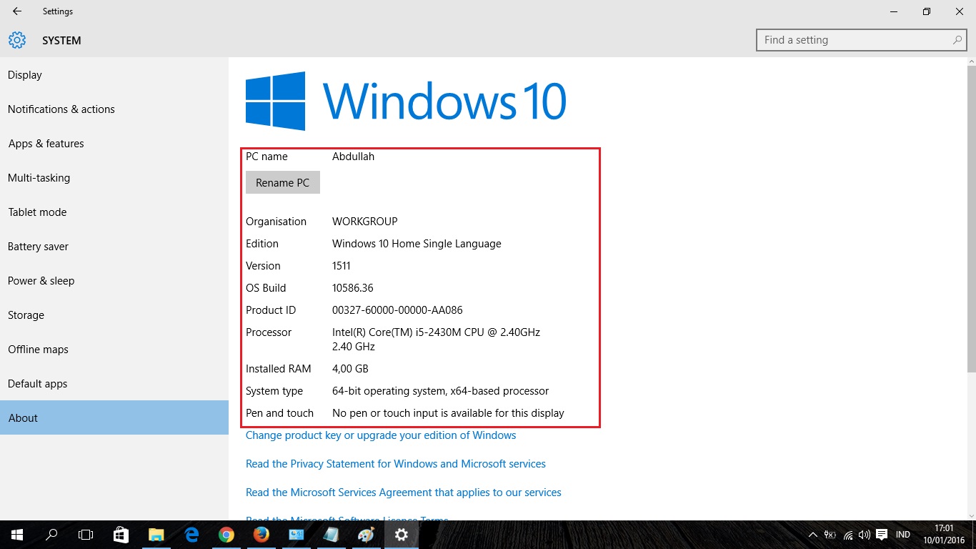 cara mudah mengecek spesifikasi laptop di windows 10