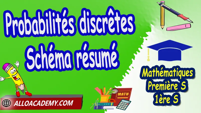 Probabilités discrêtes - Schéma résumé - Mathématiques Classe de première s (1ère S) PDF, Probabilités, Variable aléatoire, Loi binomiale, Probabilités discrêtes, Echantillons et fluctuations, Fréquences et loi binomiale, Arbres pondérés, Epreuves et Schemas de Bernoulli, Intervalles de fluctuation algorithme, Epreuves et Schemas de Bernoulli, Cours de Probabilités (Variable aléatoire - Loi binomiale) de Classe de Première s (1ère s), Résumé cours de Probabilités (Variable aléatoire - Loi binomiale) de Classe de Première s (1ère s), Exercices corrigés de Probabilités (Variable aléatoire - Loi binomiale) de Classe de Première s (1ère s), Série d'exercices corrigés de Probabilités (Variable aléatoire - Loi binomiale) de Classe de Première s (1ère s), Contrôle corrigé de Probabilités (Variable aléatoire - Loi binomiale) de Classe de Première s (1ère s), Travaux dirigés td de Probabilités (Variable aléatoire - Loi binomiale) de Classe de Première s (1ère s), Mathématiques, Lycée, première S (1ère s), Maths Programme France, Mathématiques niveau lycée, Mathématiques Classe de première S, Tout le programme de Mathématiques de première S France, maths 1ère s1 pdf, mathématiques première s pdf, programme 1ère s maths, cours maths première s nouveau programme pdf, toutes les formules de maths 1ère s pdf, maths 1ère s exercices corrigés pdf, mathématiques première s exercices corrigés, exercices corrigés maths 1ère c pdf, Système éducatif en France, Le programme de la classe de première S en France, Le programme de l'enseignement de Mathématiques Première S (1S) en France, Mathématiques première s, Fiches de cours, Les maths au lycée avec de nombreux cours et exercices corrigés pour les élèves de Première S 1ère S, programme enseignement français Première S, Le programme de français au Première S, cours de maths, cours particuliers maths, cours de maths en ligne, cours maths, cours de maths particulier, prof de maths particulier, apprendre les maths de a à z, exo maths, cours particulier maths, prof de math a domicile, cours en ligne première S, recherche prof de maths à domicile, cours particuliers maths en ligne, cours de maths a domicile, cours de soutien à distance, cours de soutiens, des cours de soutien, soutien scolaire a domicile