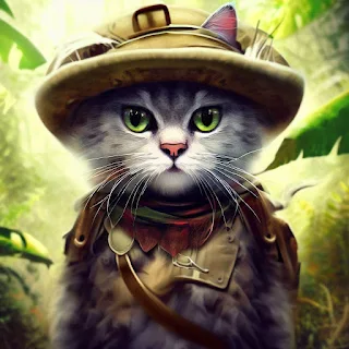 A jungle explorer cat