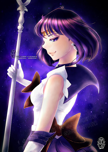 saya's art digital painting illustration art drawing peinture numérique dessin fanart gift gamer geek décoration decoration small business handmade fait-main artiste artisanat idée de cadeau gift idea sailor saturn sailor moon commission art commande