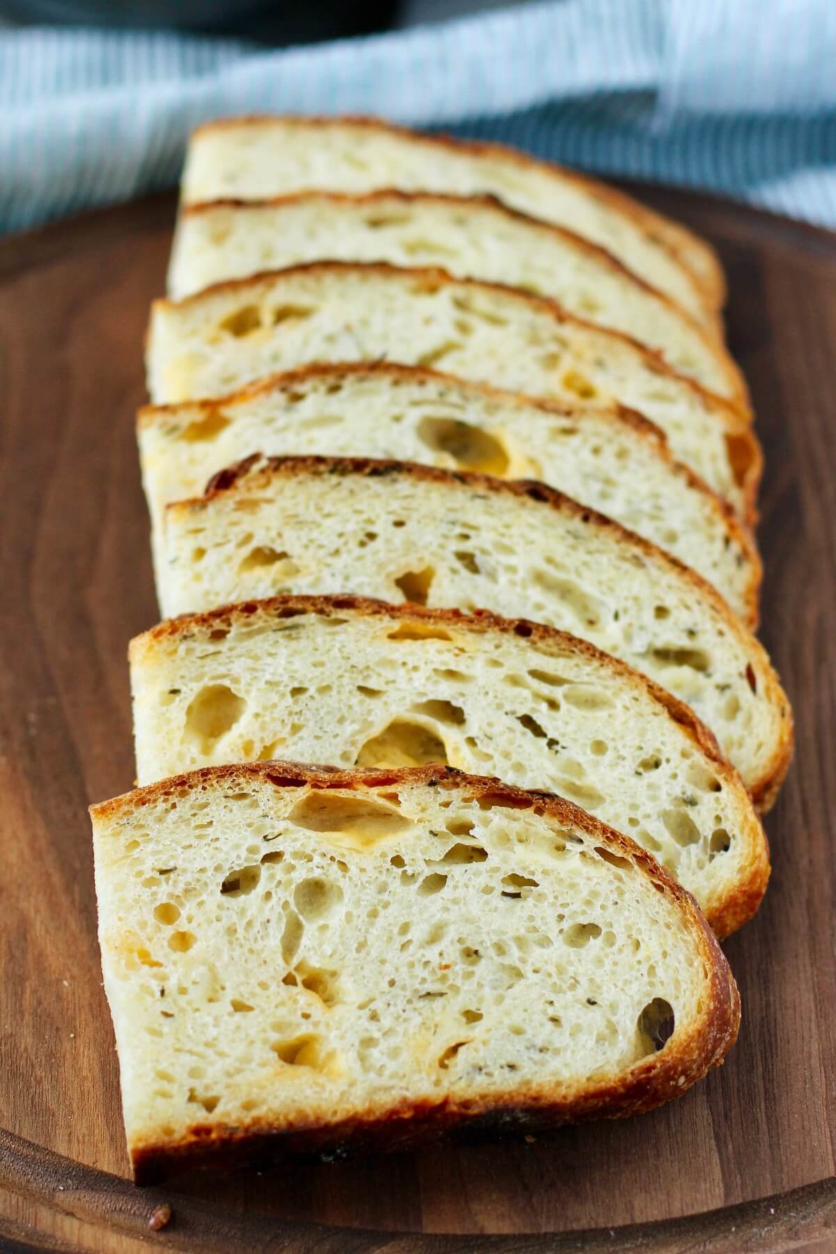 Cheddar Chive Sourdough Bread slices