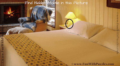 Find Hidden Mobile in Puzzle Picture-Answer