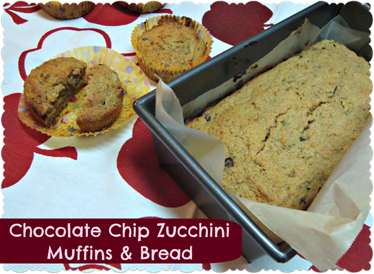 chocolate chip zucchini muffins and bread