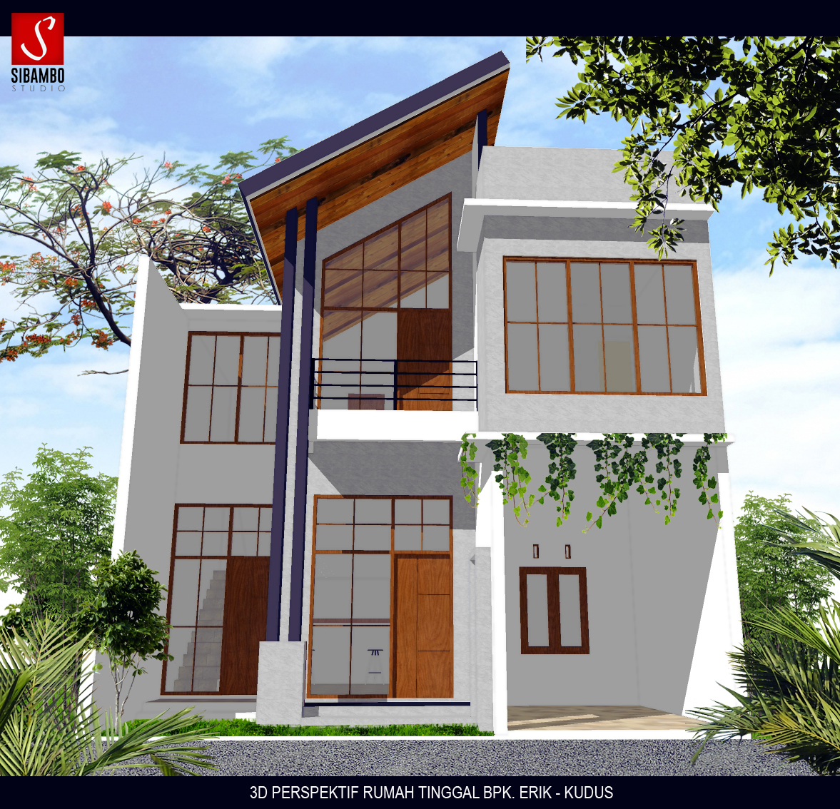 Rumah Modern 2 Lantai Di Lahan 8x10 M Miring Yang Halus Dan Menawan