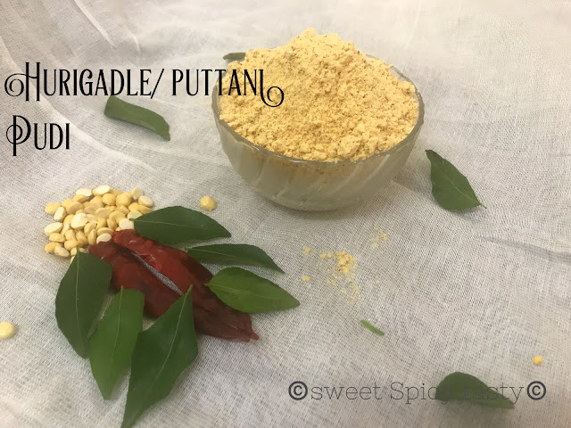 hurigadale pudi , hurigadle chutney podi, puttani podi, curry powder, pottukadalai pudi, pottukadale podi, hurgadle , hurigadale , putani, puttani, chutney podi, chutney pudi, fried gram podi, hurgadle pudi,