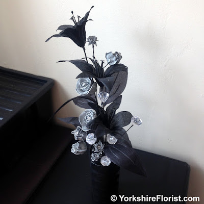  Silk Flower Arrangement with Diamonds