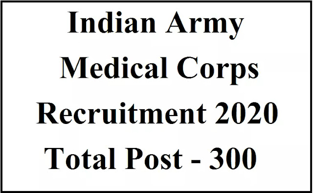 Indian Army Medical Corps Recruitment 2020