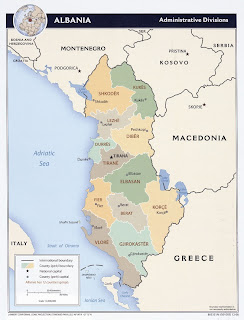 Mappa di Albania Regione