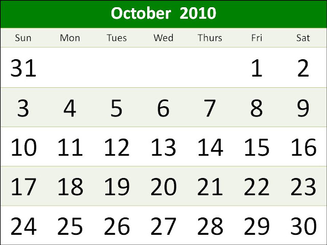 calendar 2010 october. Free Singapore 2010 October
