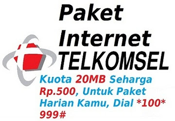 Cara Paket Internet Telkomsel Dengan Pulsa Rp. 500 Sebesar 20MB (Paket Harian)
