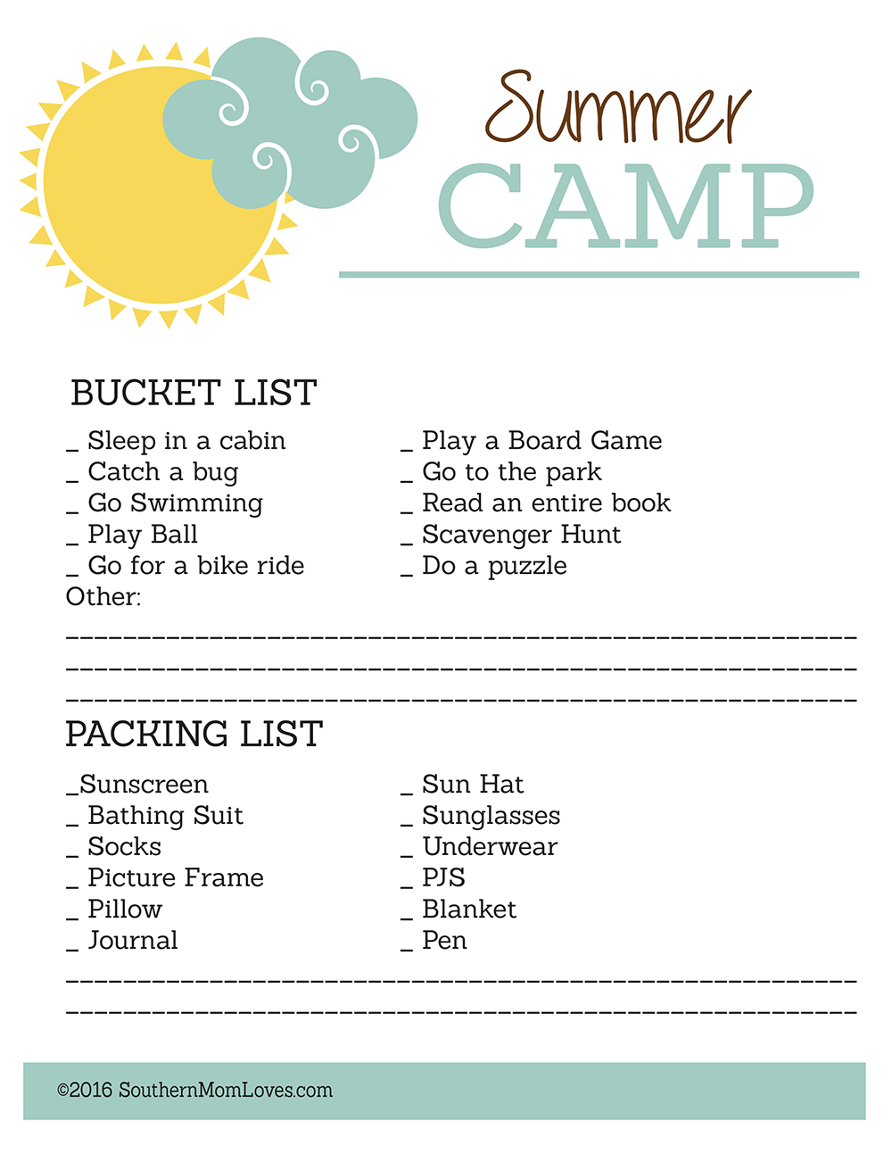 Southern Mom Loves Free Summer Camp Printables For Kids