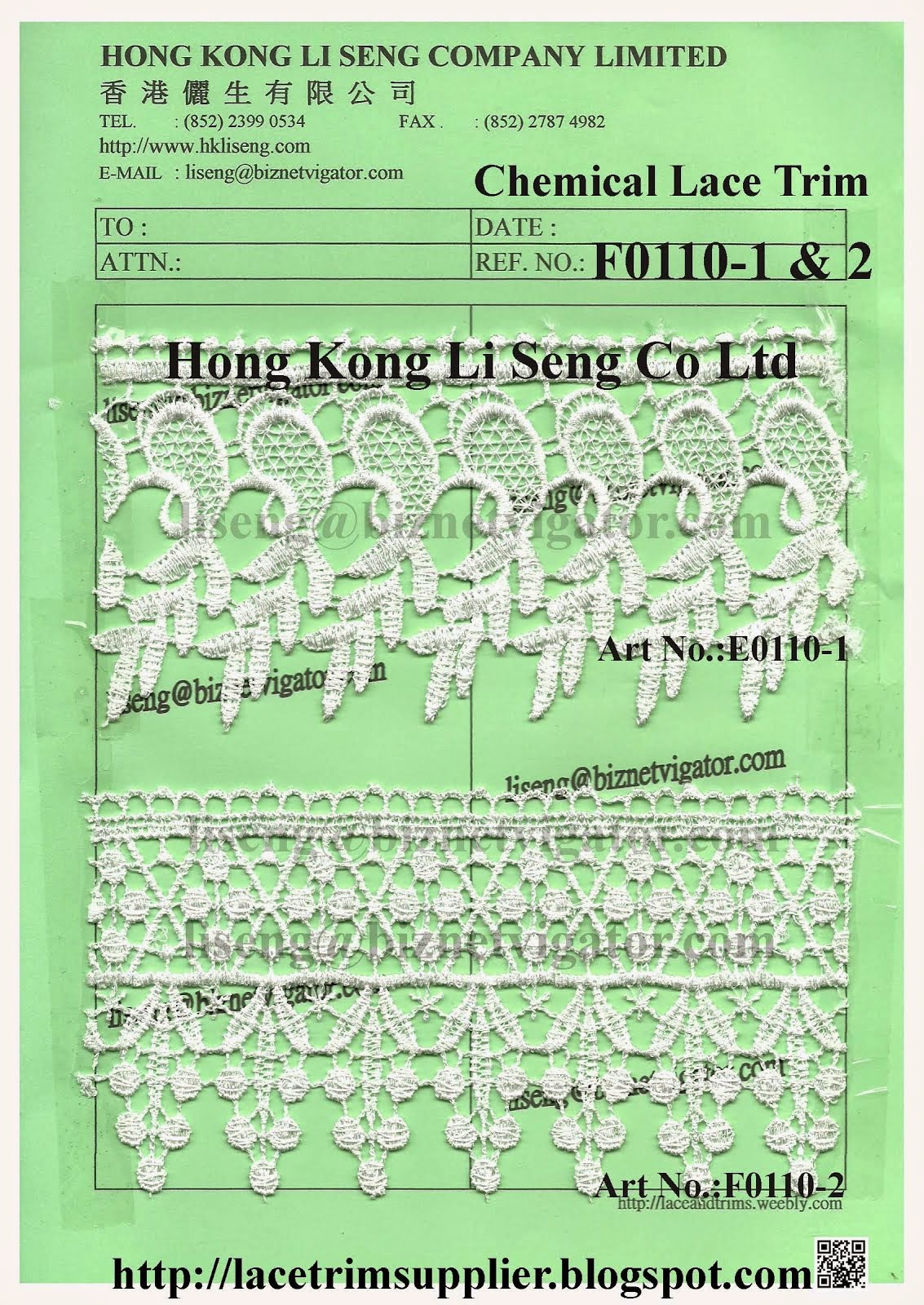 Embroidery Chemical Lace and Fabric Manufactory Wholesale Supplier - Hong Kong Li Seng Co Ltd