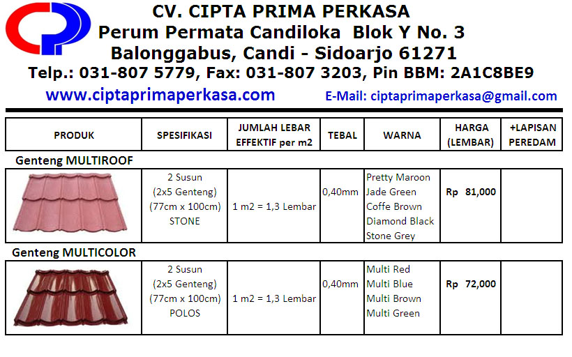  Metal  Roof  Harga Genteng Metal Roof 