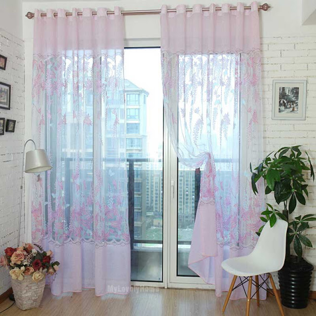 Window Glass Balcony Pleated Curtain Style