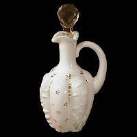 EAPG Milk Glass Paneled Sprig Cruet