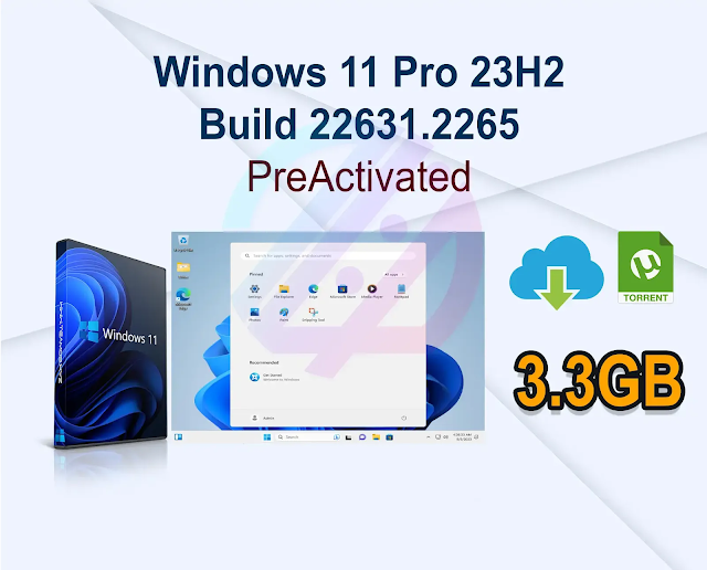 Windows 11 Pro 23H2 Build 22631.2265 Preactivated