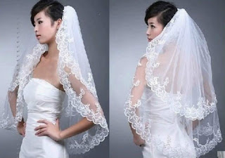 New 2T White/lvory Applique wedding Bridal Bride Veil comb+