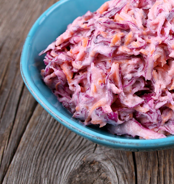 Oppskrift Rødkålsalat Burgertilbehør Cole Slaw Rødkål Sunn Oatly Imat Fraiche