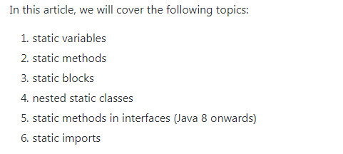 Static Keyword In Java With Examples