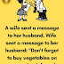 A wife sent a message to her husband