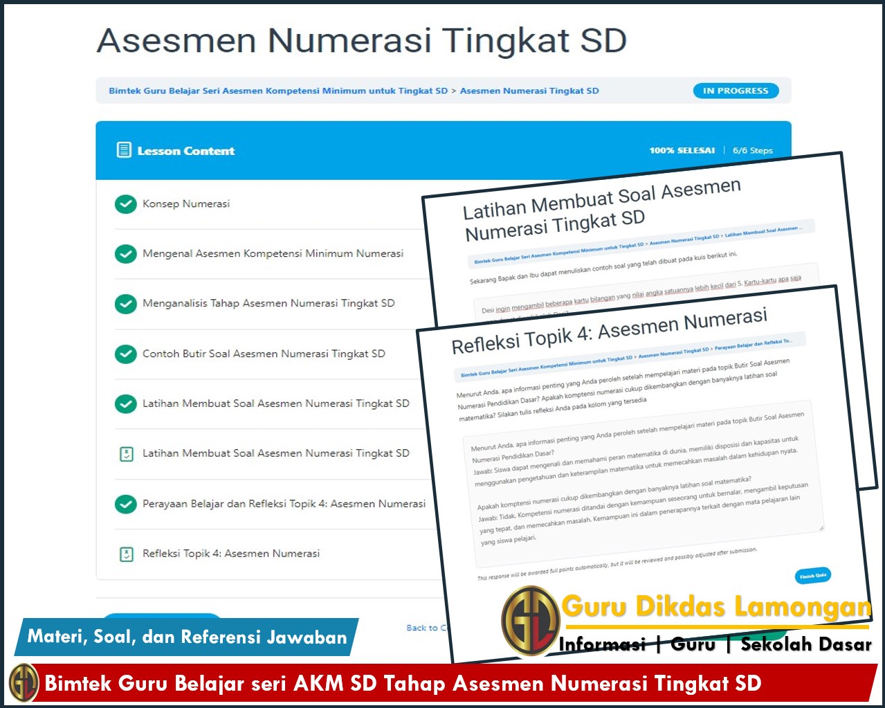 Materi Soal Dan Referensi Jawaban Bimtek Guru Belajar Seri Akm Sd Tahap Asesmen Numerasi Tingkat Sd