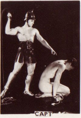 Vintage Corporal punishment photos, Naked Slave whipped by Roman Gladiator