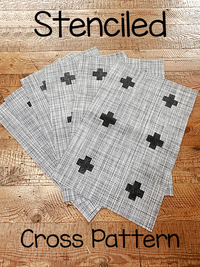 set of placemats with crosses and overlay