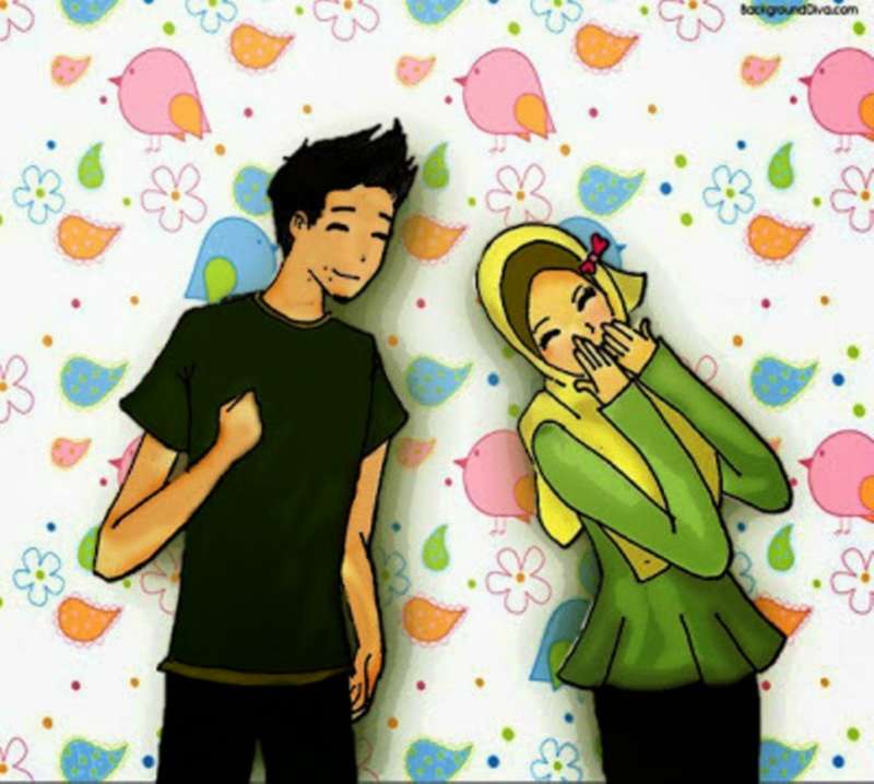 25 Gambar Kartun Pasangan Pengantin Muslim Gambar Kartun