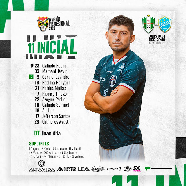 Alineaciones de Real Tomayapo vs Aurora