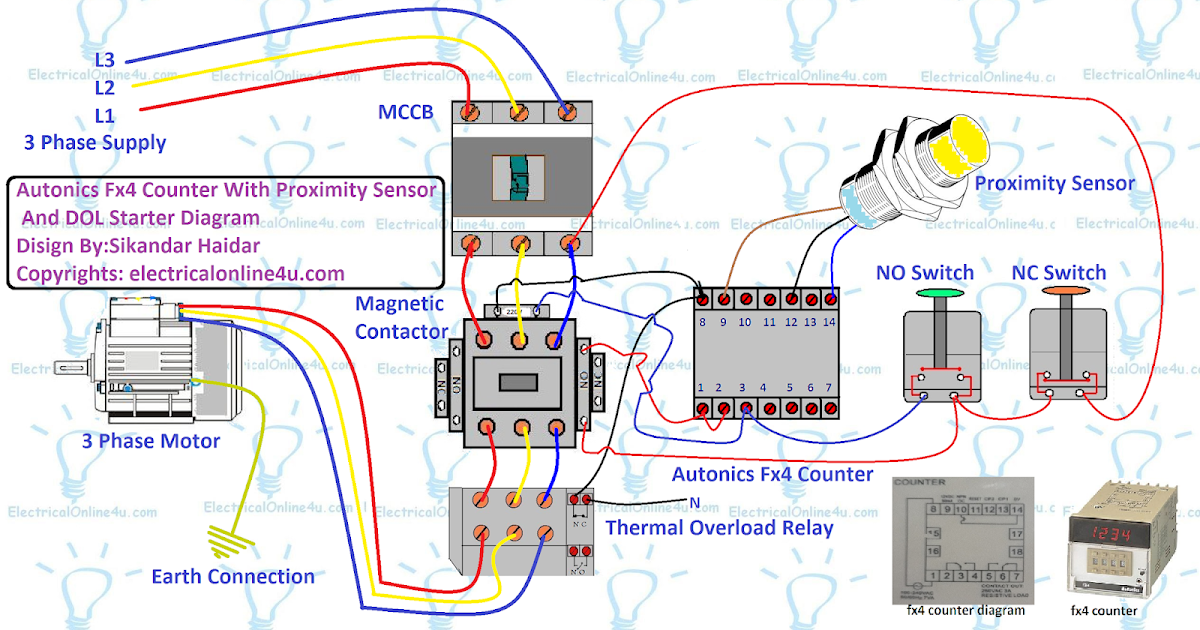 Autonics Fx4 Counter Wiring with Direct Online Starter ...