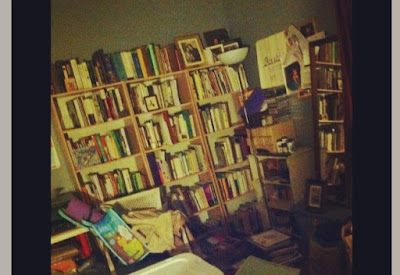 a whole bunch of books on the book shelf