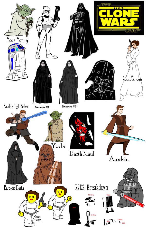 Star Wars and Clone Wars files. I have added Princess Leia-with a gun 