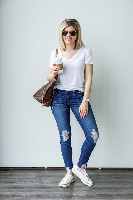 jeans and sneakers outfit for ladies 2024