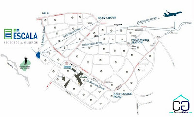 m3m escala map gurgaon