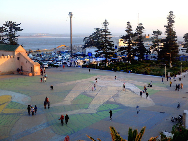 giant fresco from Italian artist Giacomo Bufarini in Moulay Hassan square in Essaouira