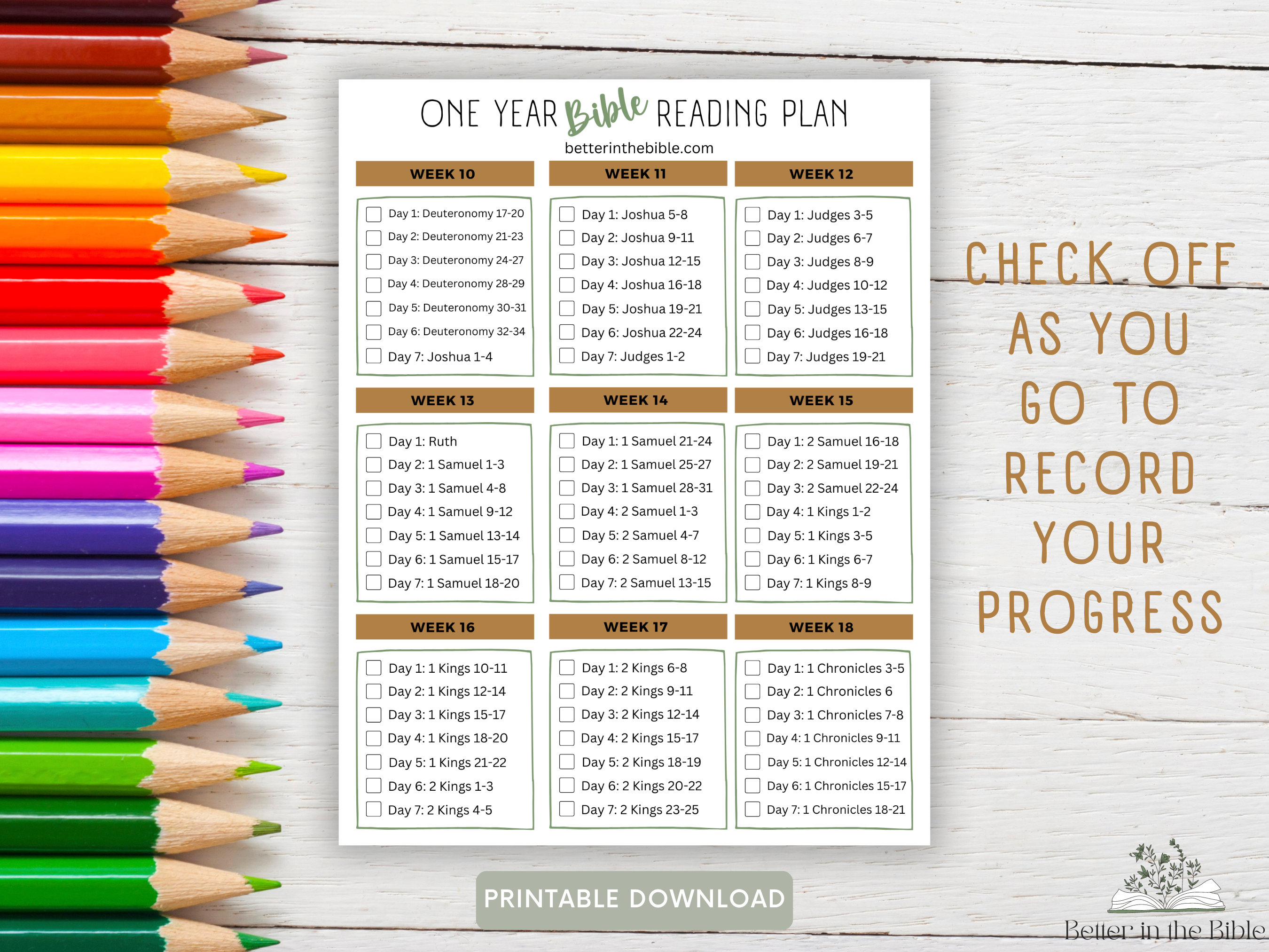 Read The Bible in a Year Chart