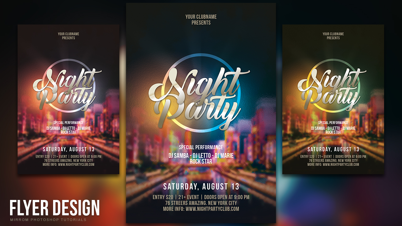 How to Design a Night Party Flyer in Photoshop CC