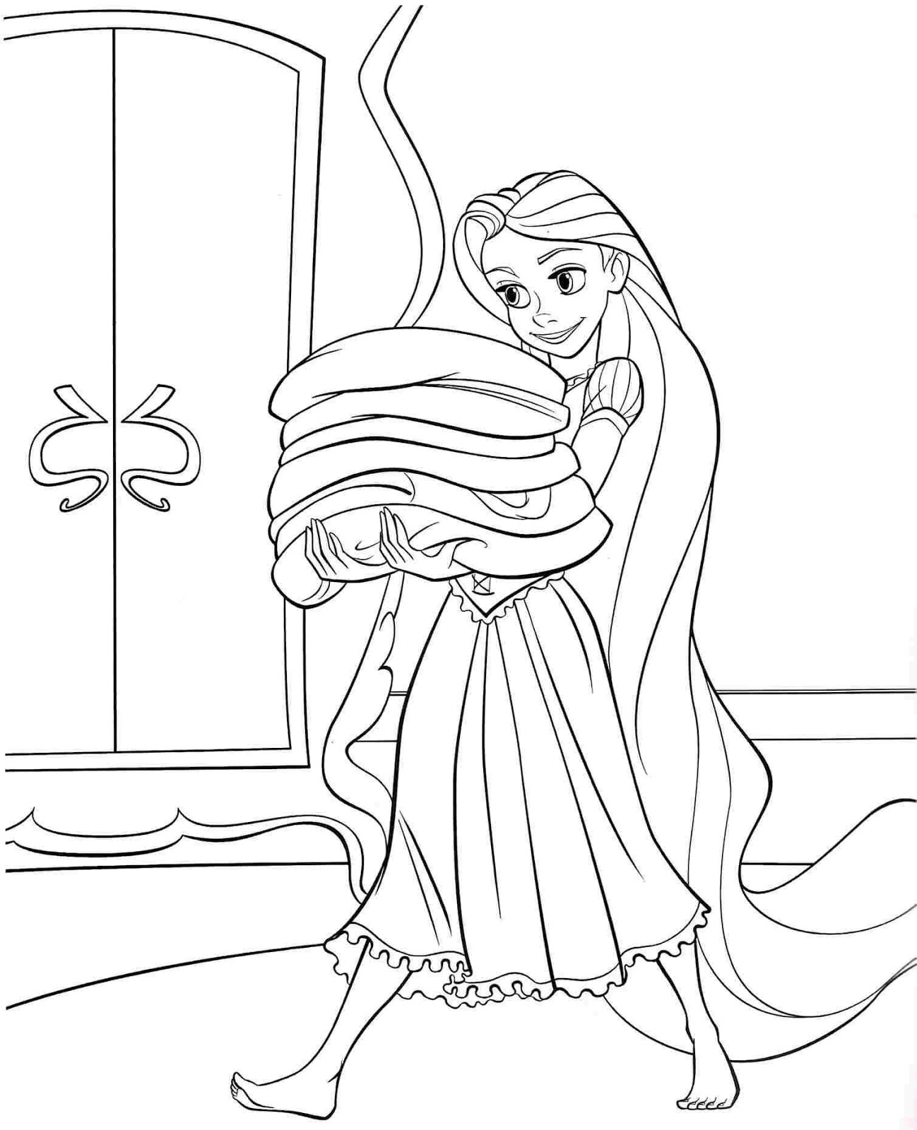 Mewarnai Gambar Putri Rapunzel Suka Mewarnai