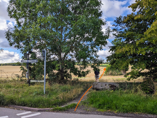 Cross Hitchin Road then head SW on Pirton footpath 7