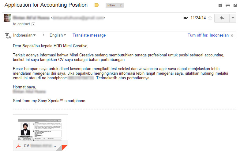 Contoh Format Surat Lamaran Kerja Via Email - ben jobs