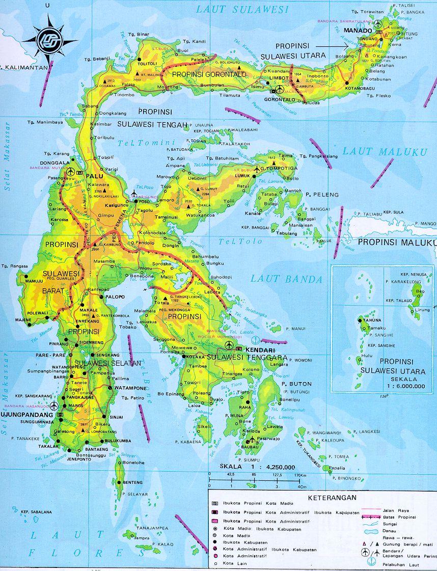  Peta  Kota Peta  Pulau Sulawesi 