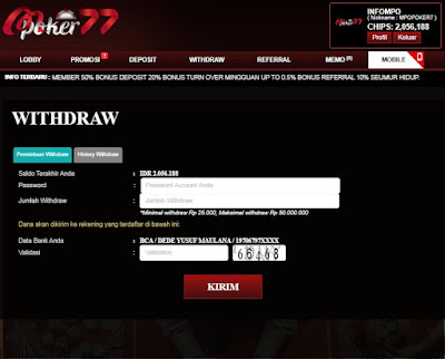 withdraw mpoker77