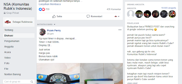 Group resmi dari Nusantara Speedcubing Association yang merupakan tempat berkumpulnya seluruh cuber asal Indonesia