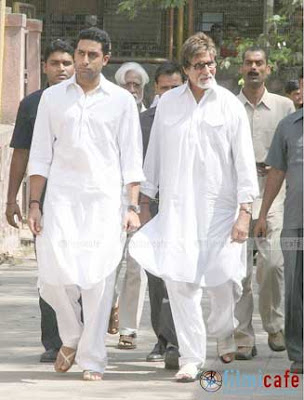 Amitabh Bachchan and Abhishek Prakash Mehra Funeral Pics