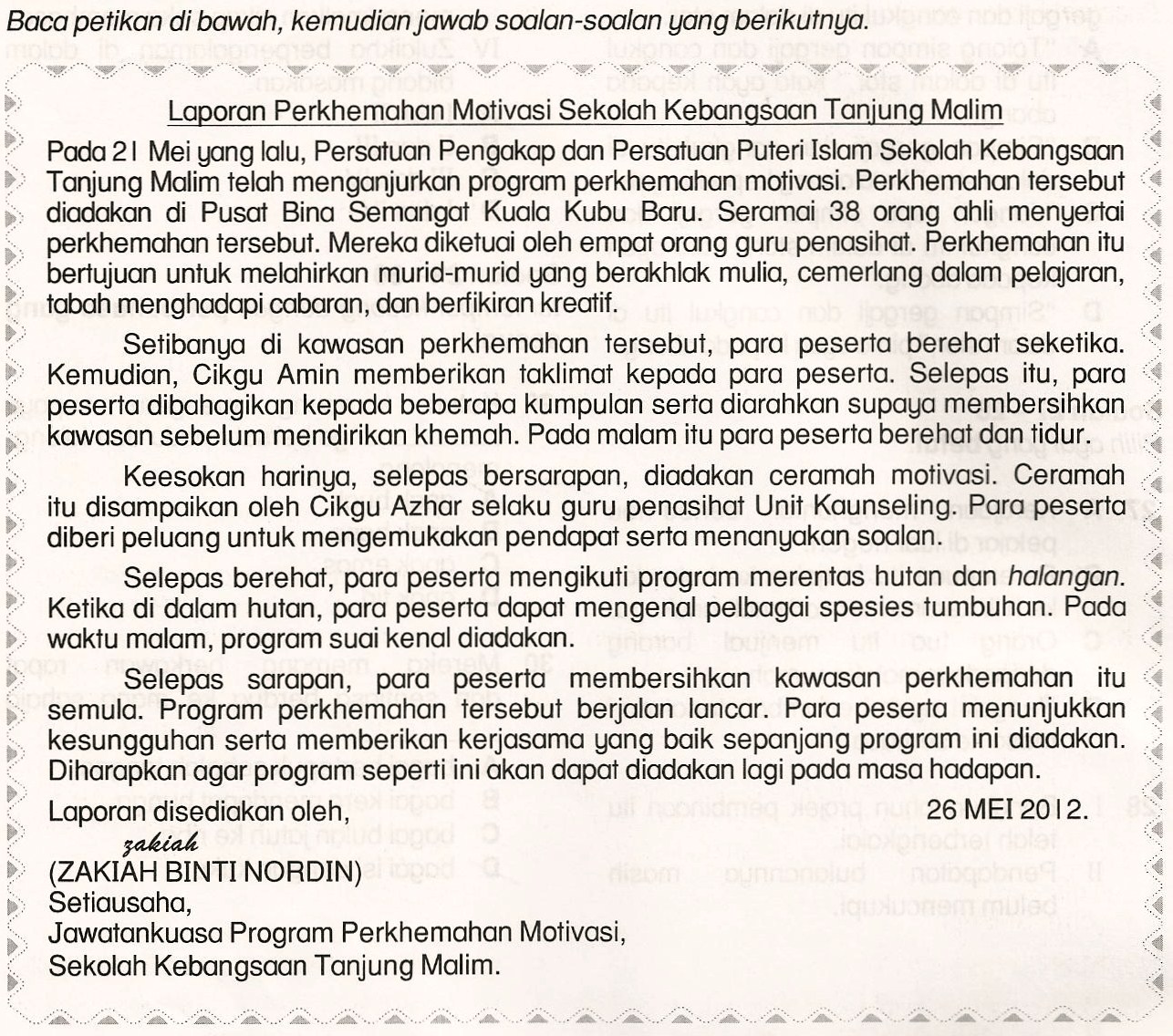 Bahan Pembelajaran  BAHASA MELAYU