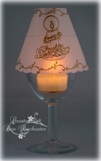 One wine glass candle shade All in all it took under 10 minutes to make