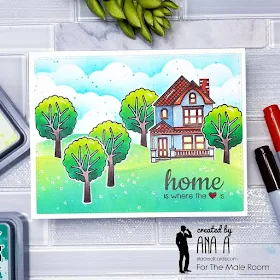 Sunny Studio Stamps: Happy Home Customer Card by Ana Anderson