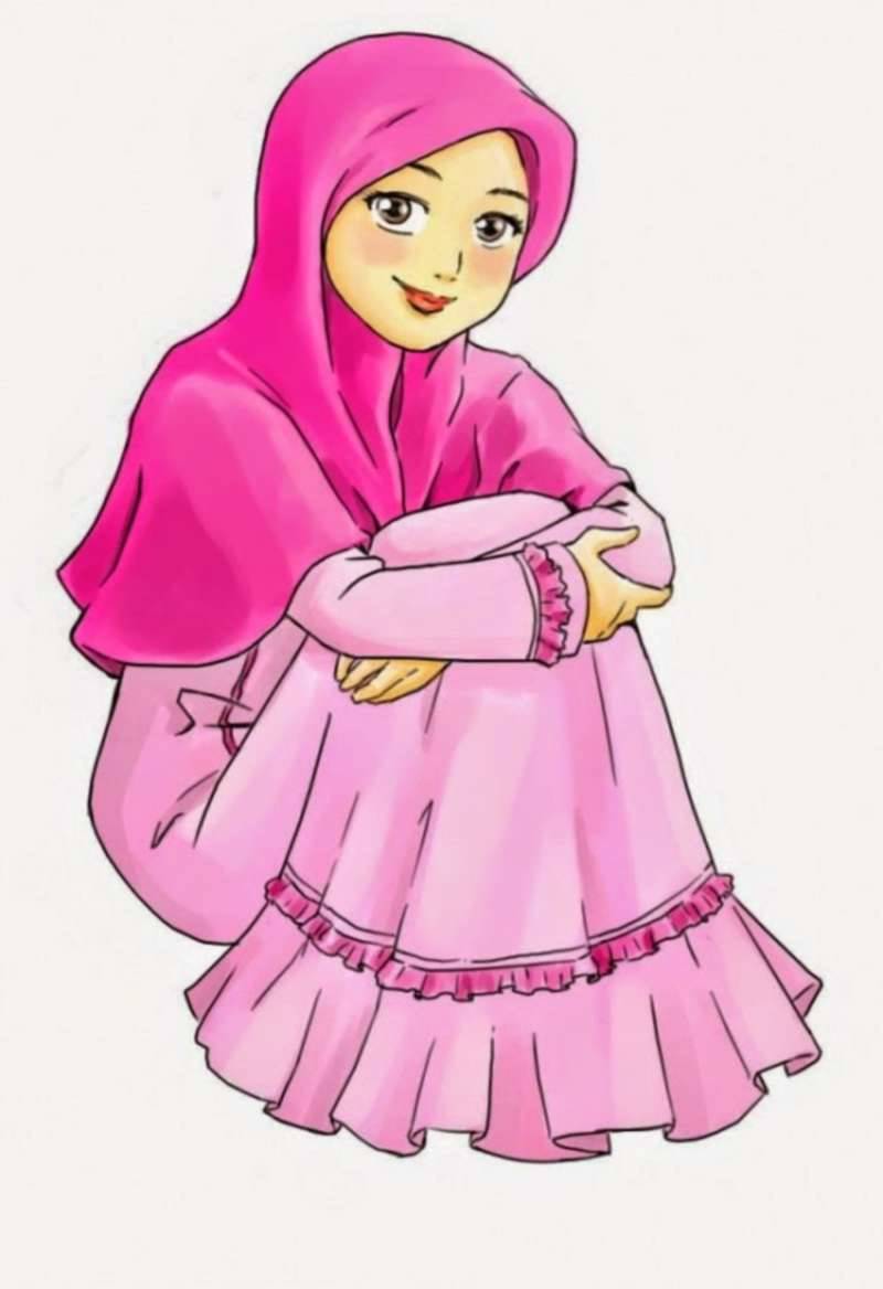  Gambar  Kartun  Muslimah Dan  Pasangan Top Gambar 